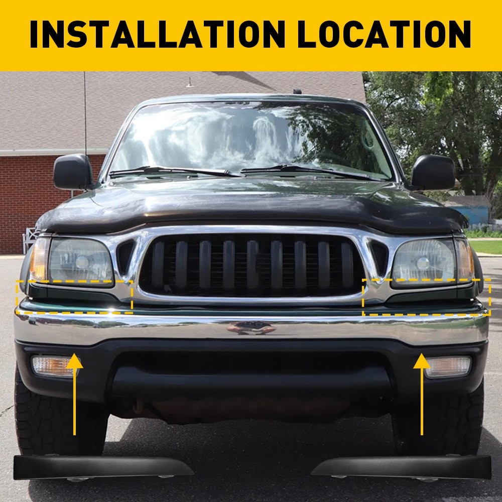 A2 For Toyota Tacoma 2001-2004 Bumper Front Grille Headlight Filler Trim Panels