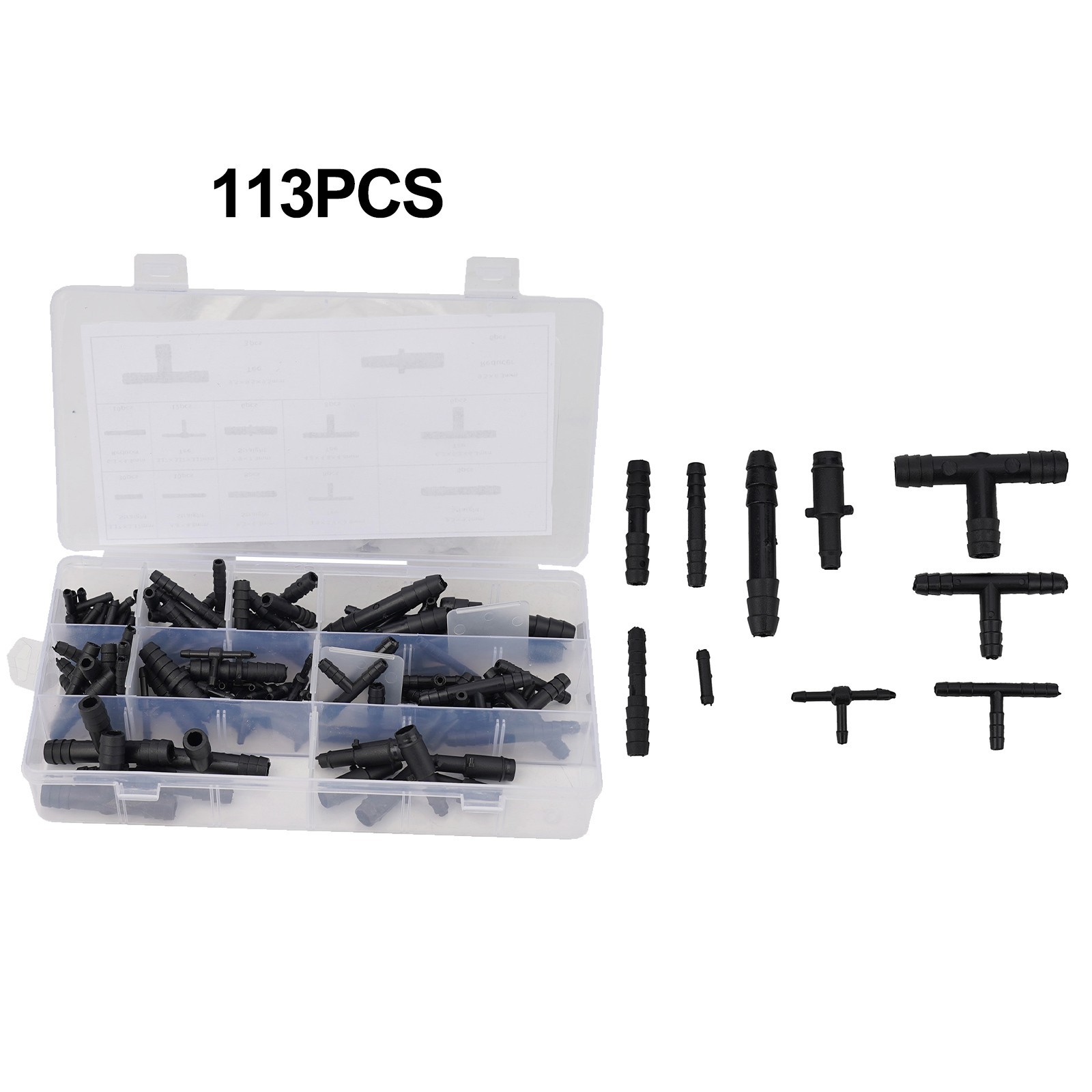 Brand New Car Auto Vacuum Hose Fittings 113 Joints+1 Box Connector Tee Kit None