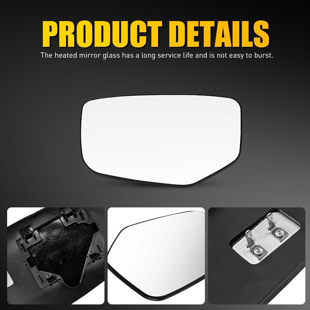 Mirror Glass Heated L Driver Side with Backing Plate For 08-12 Honda Accord 1-3X