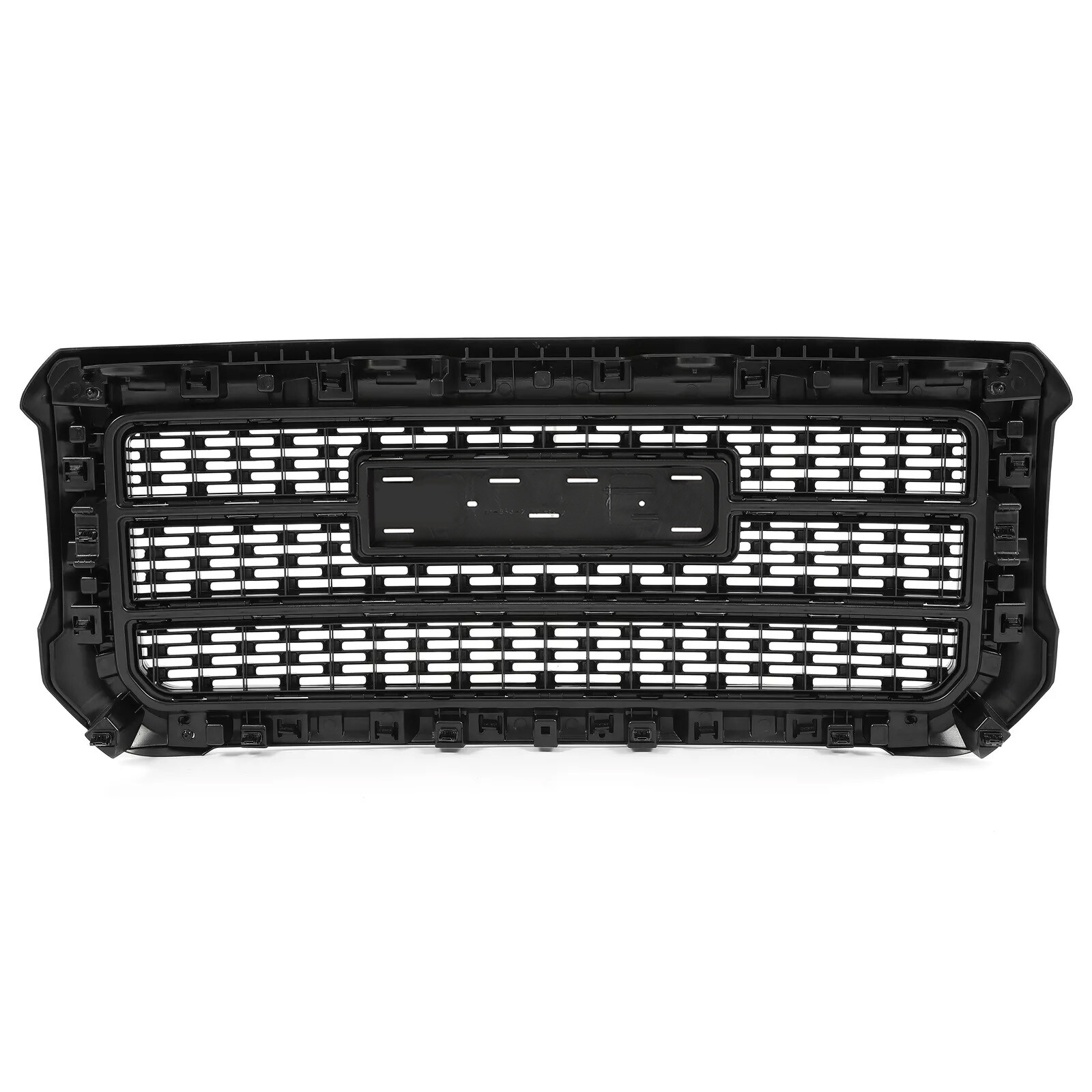 Front Upper Grille For 2015-2019 GMC Sierra 2500HD 3500HD Denali Gloss Black