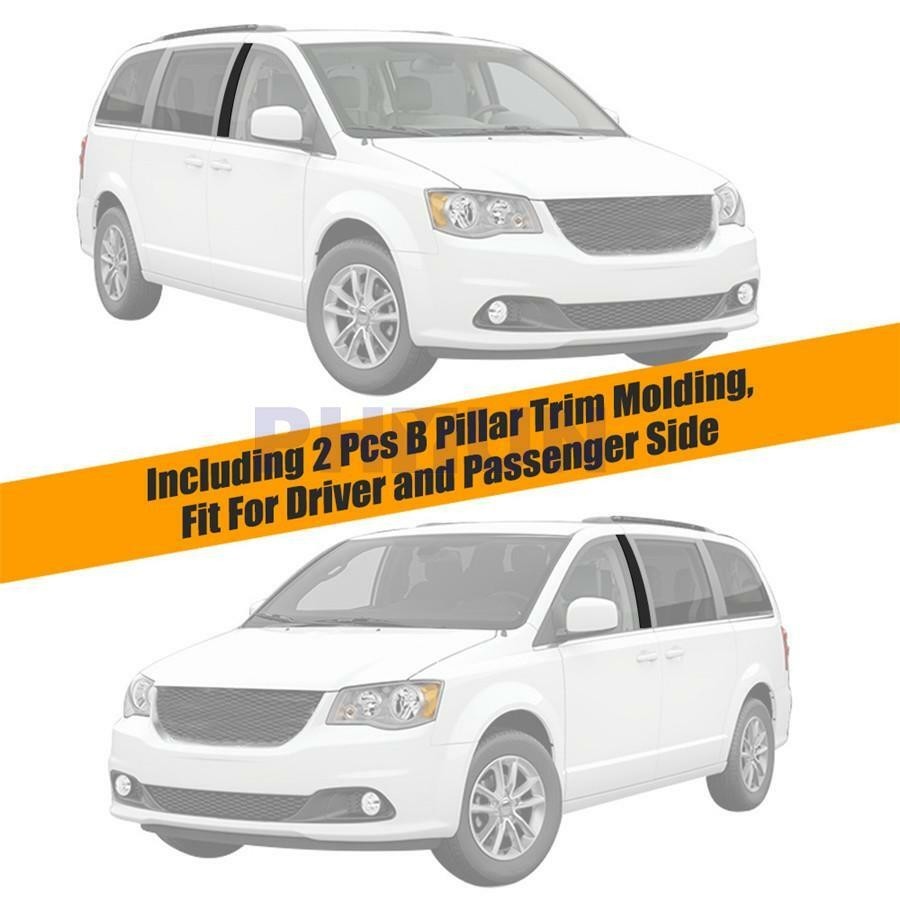 Pair Black Front B Pillar Post Moulding Cover Trim Caps For Chrysler Town 08-16