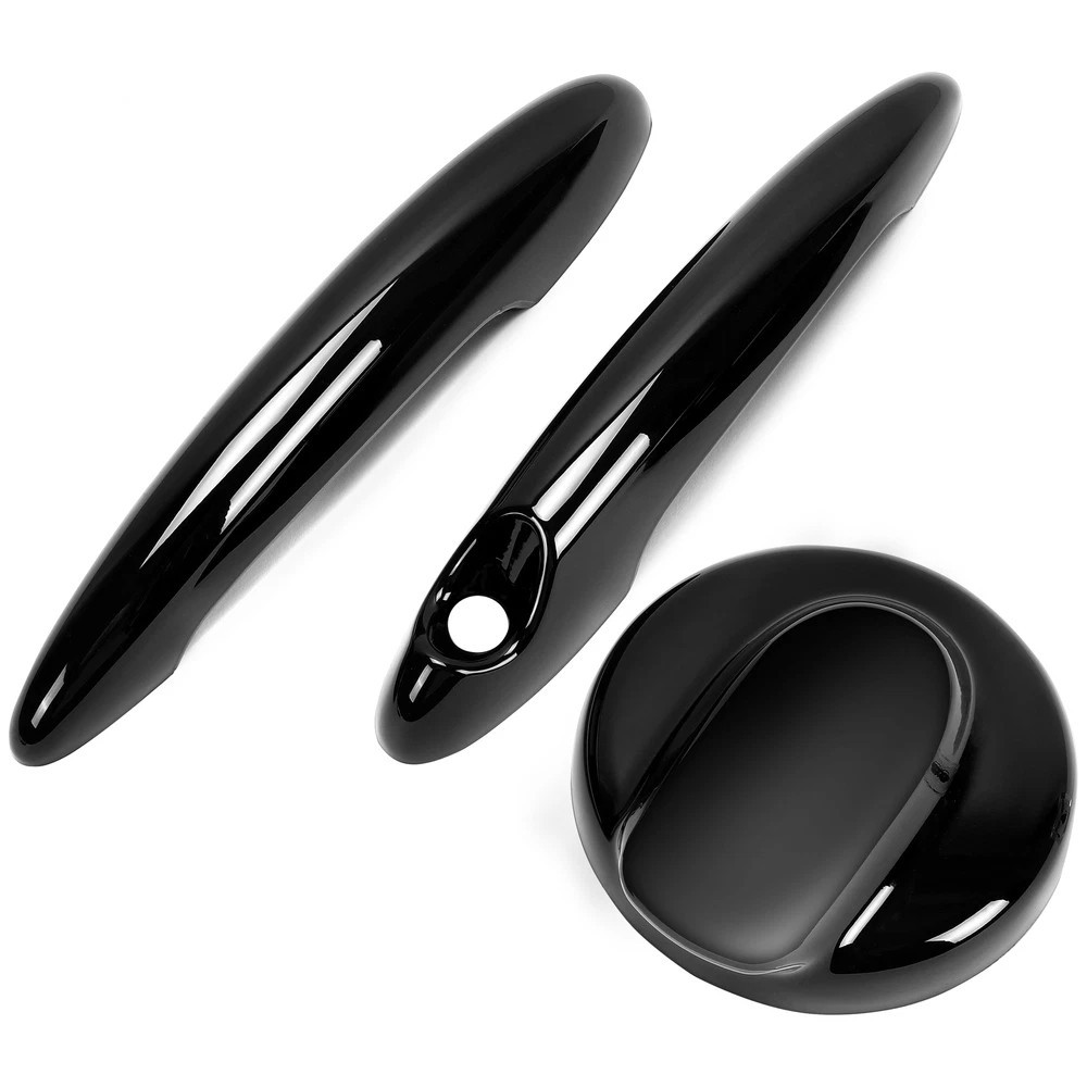 BLACK Door Handle Covers & Gas Tank Cap For MINI R55 Cooper S 07-14 / R56 06-13