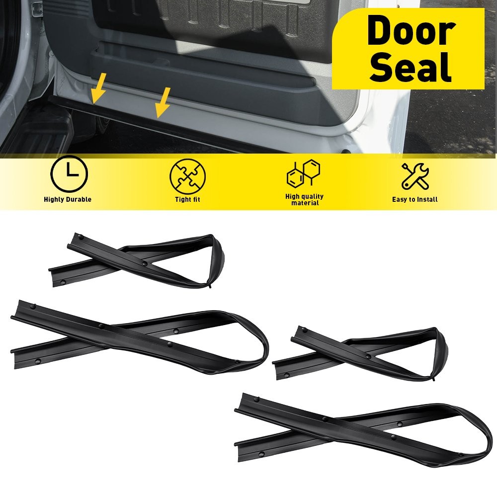4PCS Front Rear Door Lower Rubber Weatherstrip Seal For Ford F250 F350 F450 F550