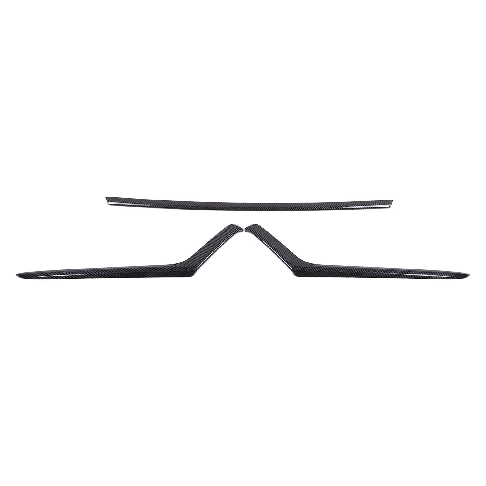 Front Hood Trim ABS Carbon Fiber Texture 3Pcs For Toyota Grand Highlander 2024+