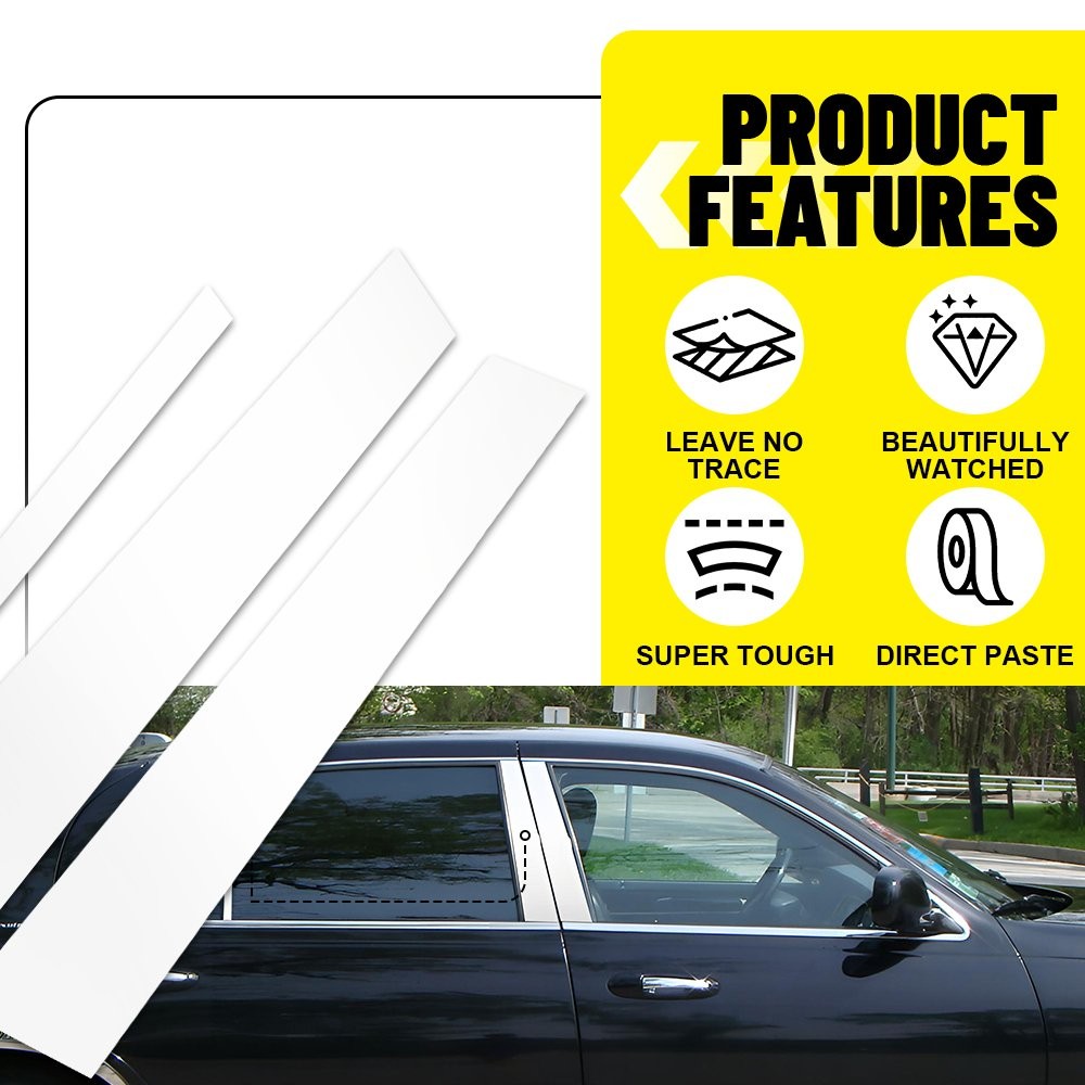 6X Silvery Pillar Posts Door Trim Window Cover For Lincoln Town Car 1998-2011