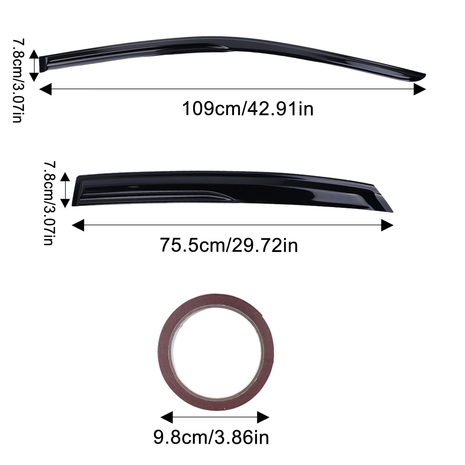 For 2023-2025 Acura Integra JDM Mugen Style Window Visors Rain Guards Deflector