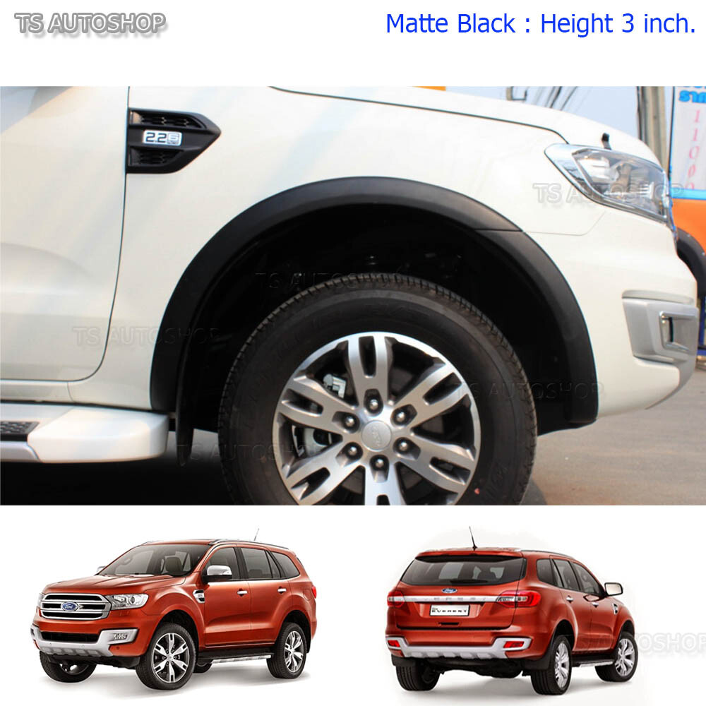 Matte Black Fender Flares Wheel Arch 3 Inch For Ford Everest SUV 2.2 3.2 16-17