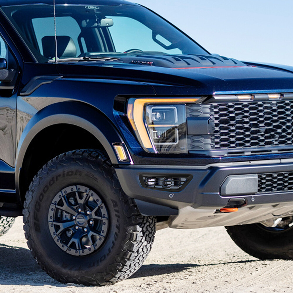 Front Bumper Honeycomb Trim Cover For Ford F150 Raptor 2021-25 Black Accessories