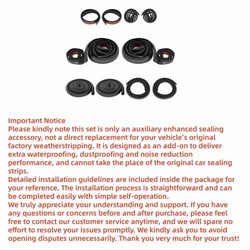 For BMW 2-Series 2016-17 Door Surround Rubber Liner Weather Barrier Wind Elimina