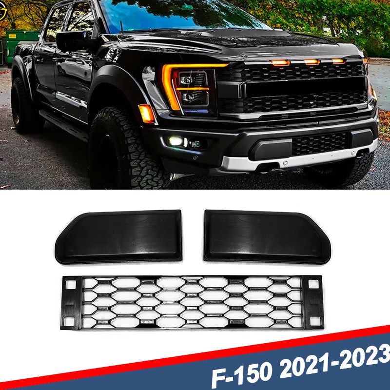 For 2021-2023 Ford F150 Raptor Front Lower Grille W/ Bumper Corner Panel Cover