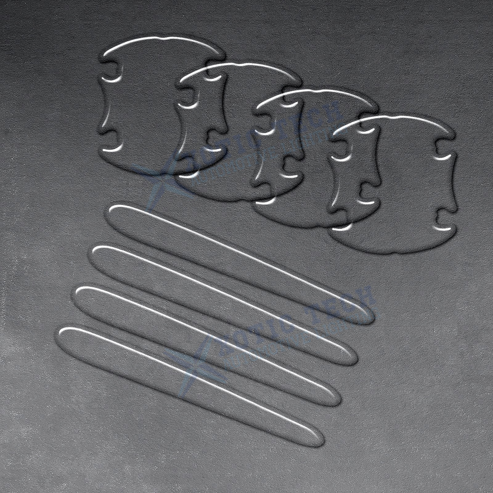 8PCS Epoxy Resin Transparent 3D Car Door Handle Bowl Protect Decal Universal Fit