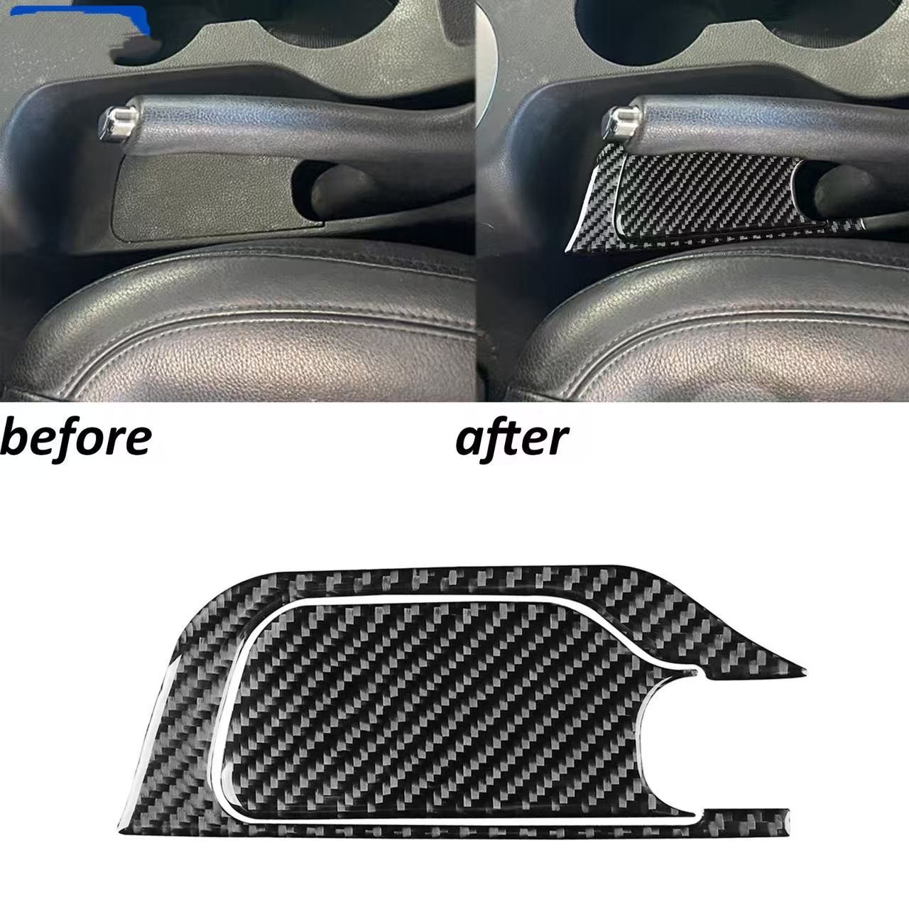 Real Carbon Fiber Console Handbrake Base Panel Trim For HYUNDAI Veloster 2012-17