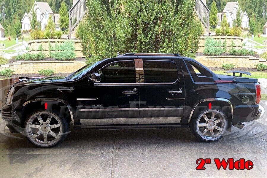 for:2007-2013 Cadillac Escalade EXT/Avalanche Stainless Fender Trim Wheel Well