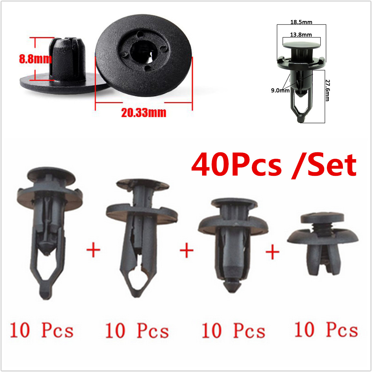 40 Pcs Push Retainer Kit and Fastener Remover,Car Push Pin Rivet Trim Clip Panel