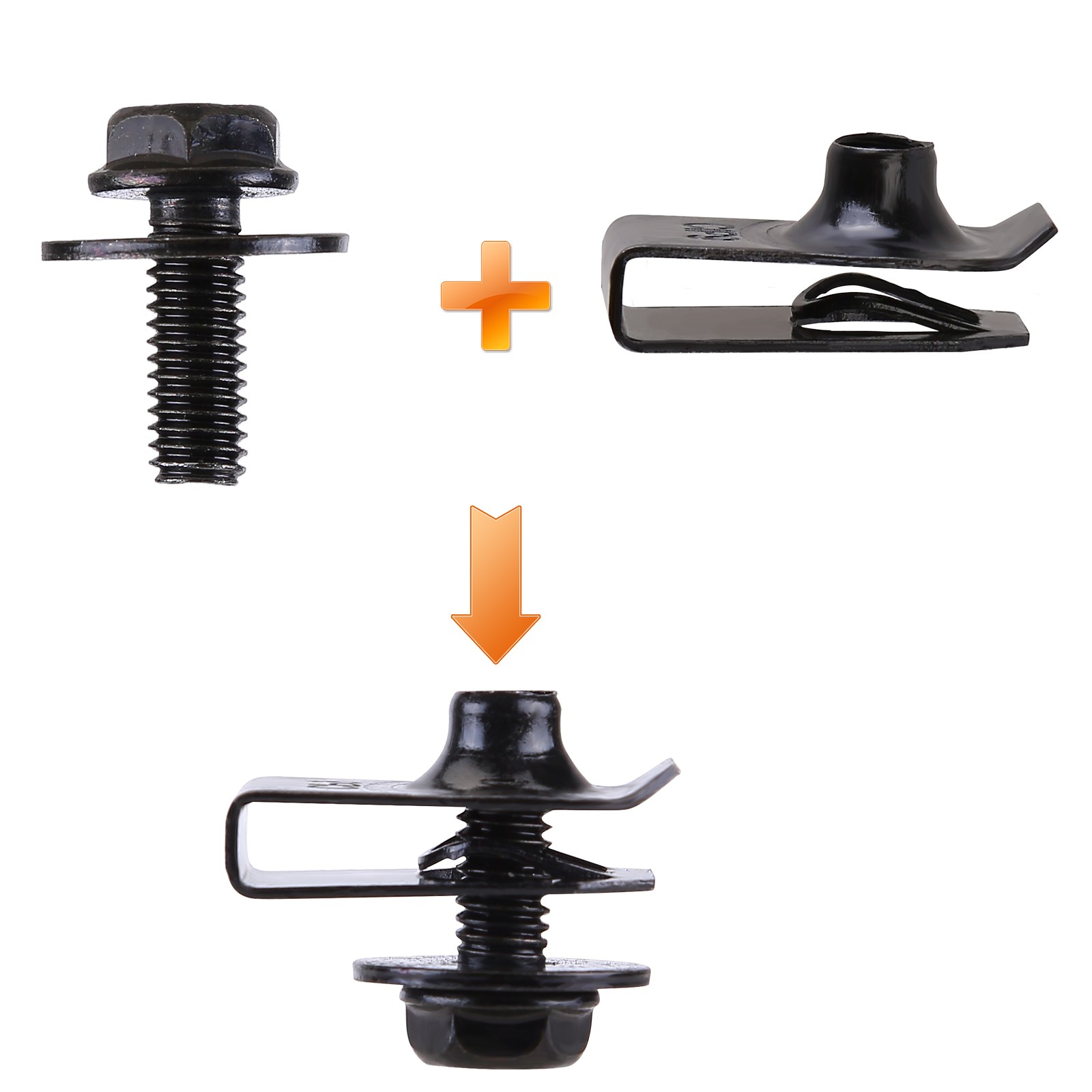 Engine Under Cover Splash Shield Guard Bumper Body Bolts & U-nut Clip Fastener