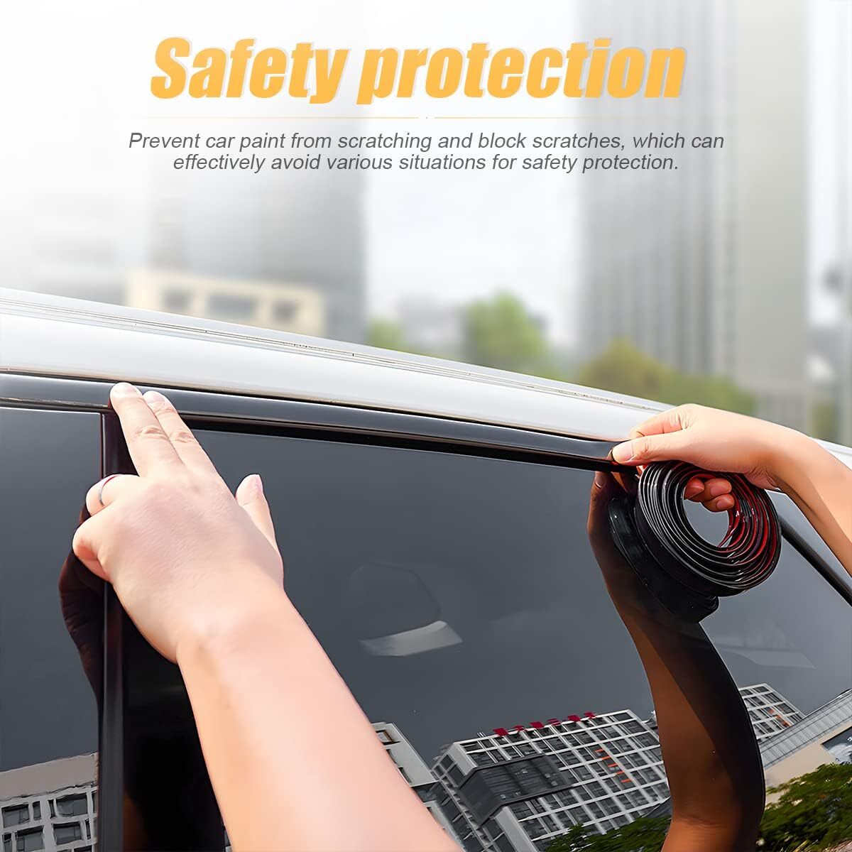 3M Chrome Strip Car Side Door Black Bumper Protector Trim Tape Sticker 10MM