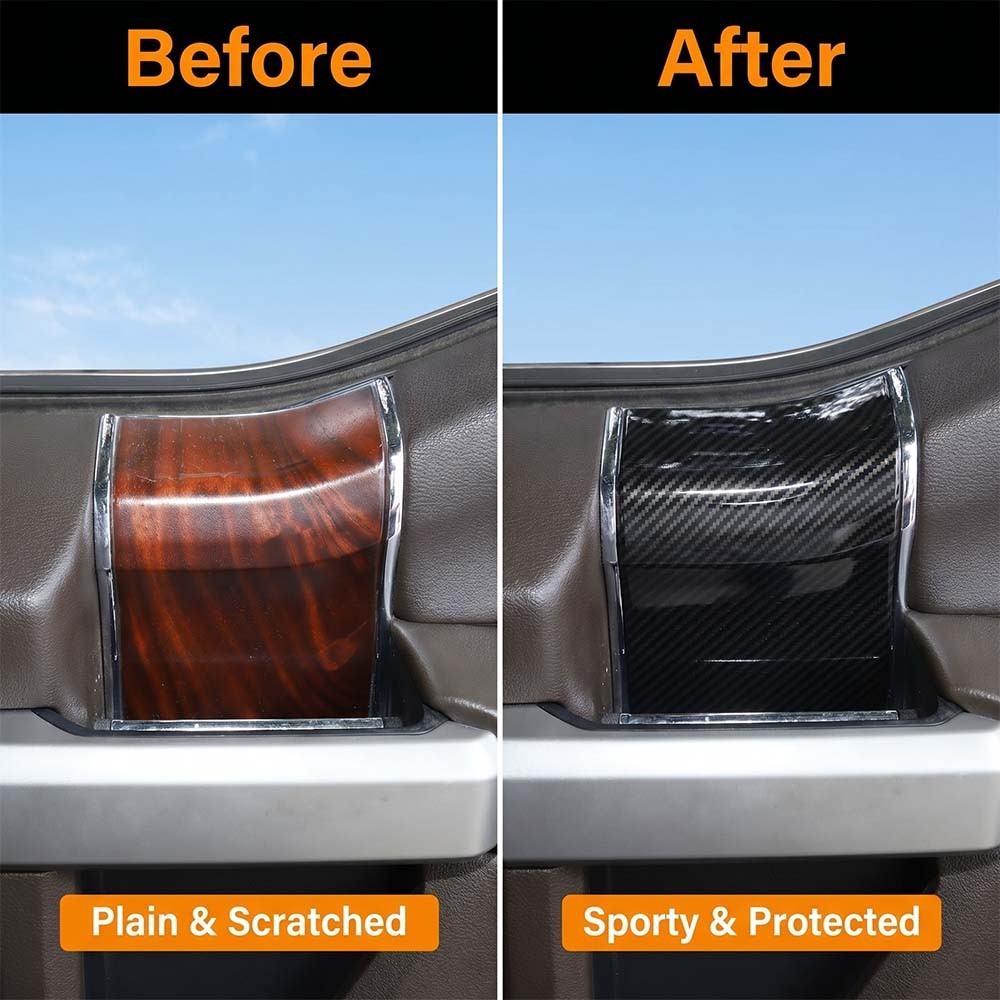 Interior Door Handle Panel Cover Top Trim Bezel For Ford F150 2015+Carbon Fiber
