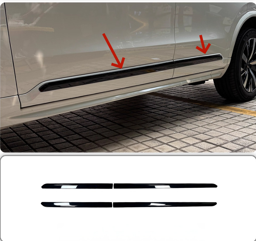 Fits 2025-2026 Volvo XC90 Car Body Glossy Black Stainless Steel And ABS Kit Trim