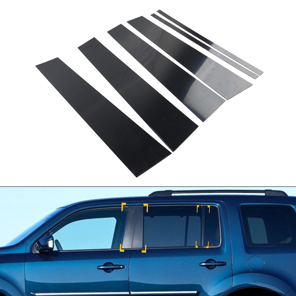 Pillar Post Door Window Cover Trim Kit For Honda Pilot Ridgeline 2009-2015