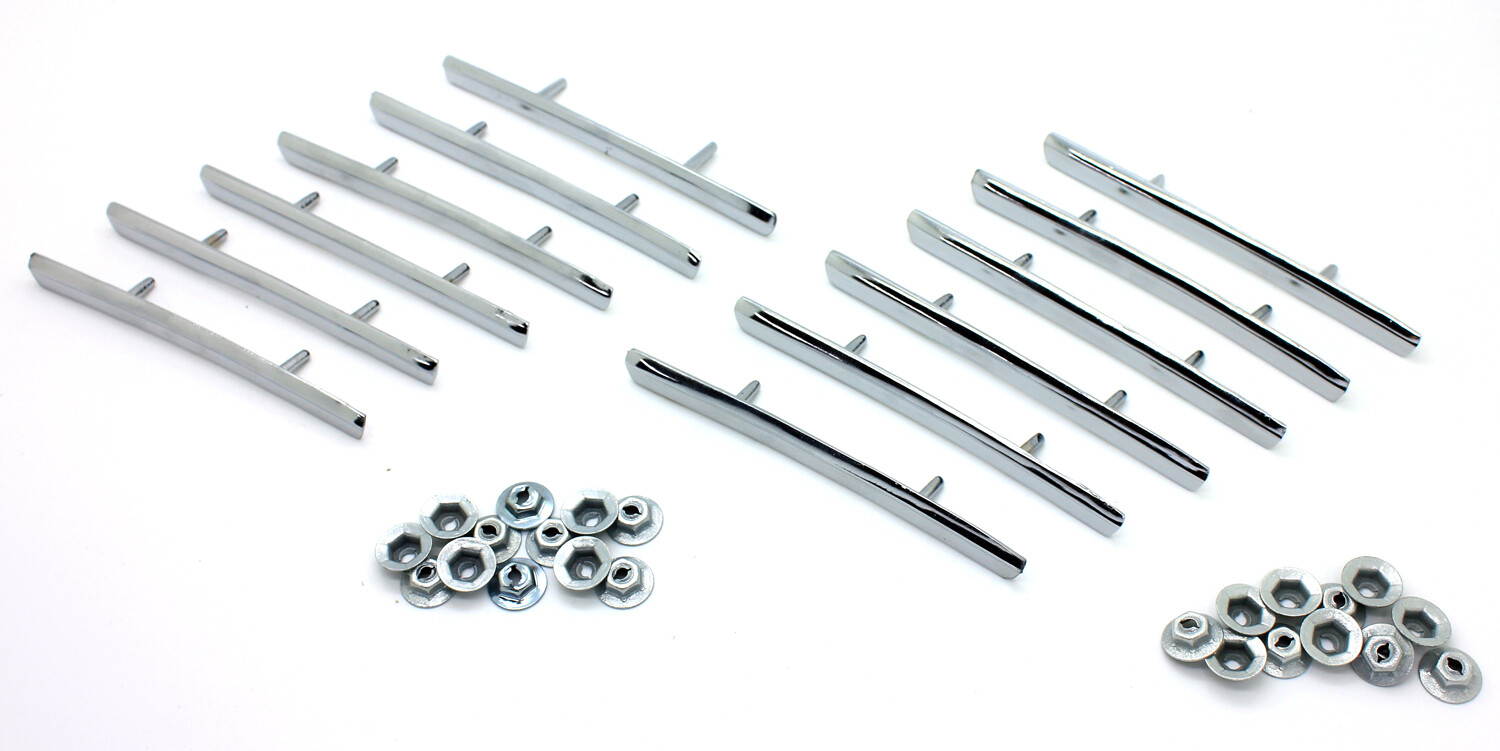 NEW Rear Fender Louver Vent Trim Set 12-PC & Nuts / For 67-68 FIREBIRD Quarter
