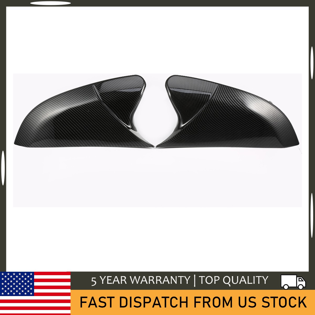 Carbon Fiber Look Mirror Cover Trim for Honda Civic 10th 2016-2021 Pair