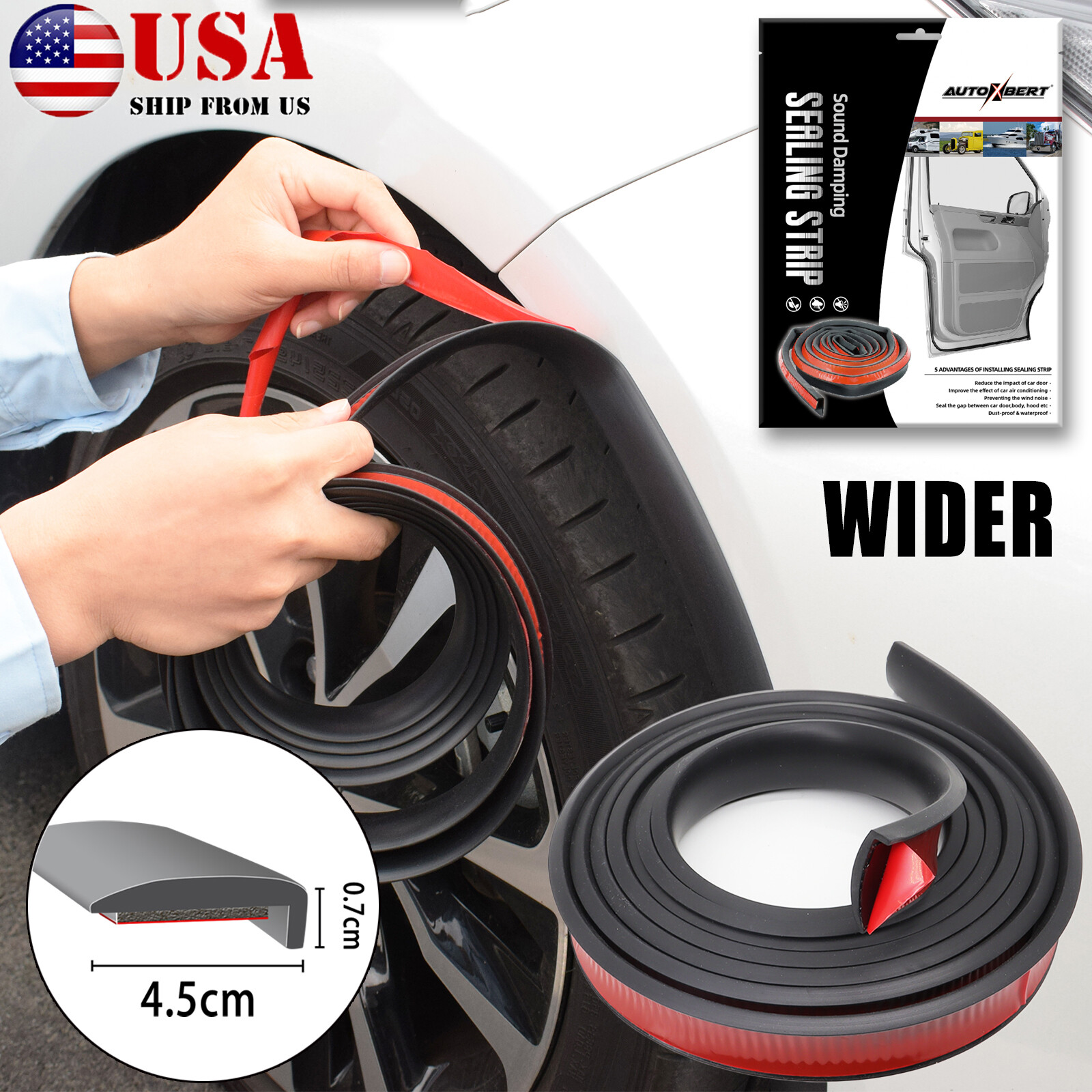 3M Extra Wide Arches Fender Flares Wheel Eyebrow Trim Arch Strip Lip Protectors