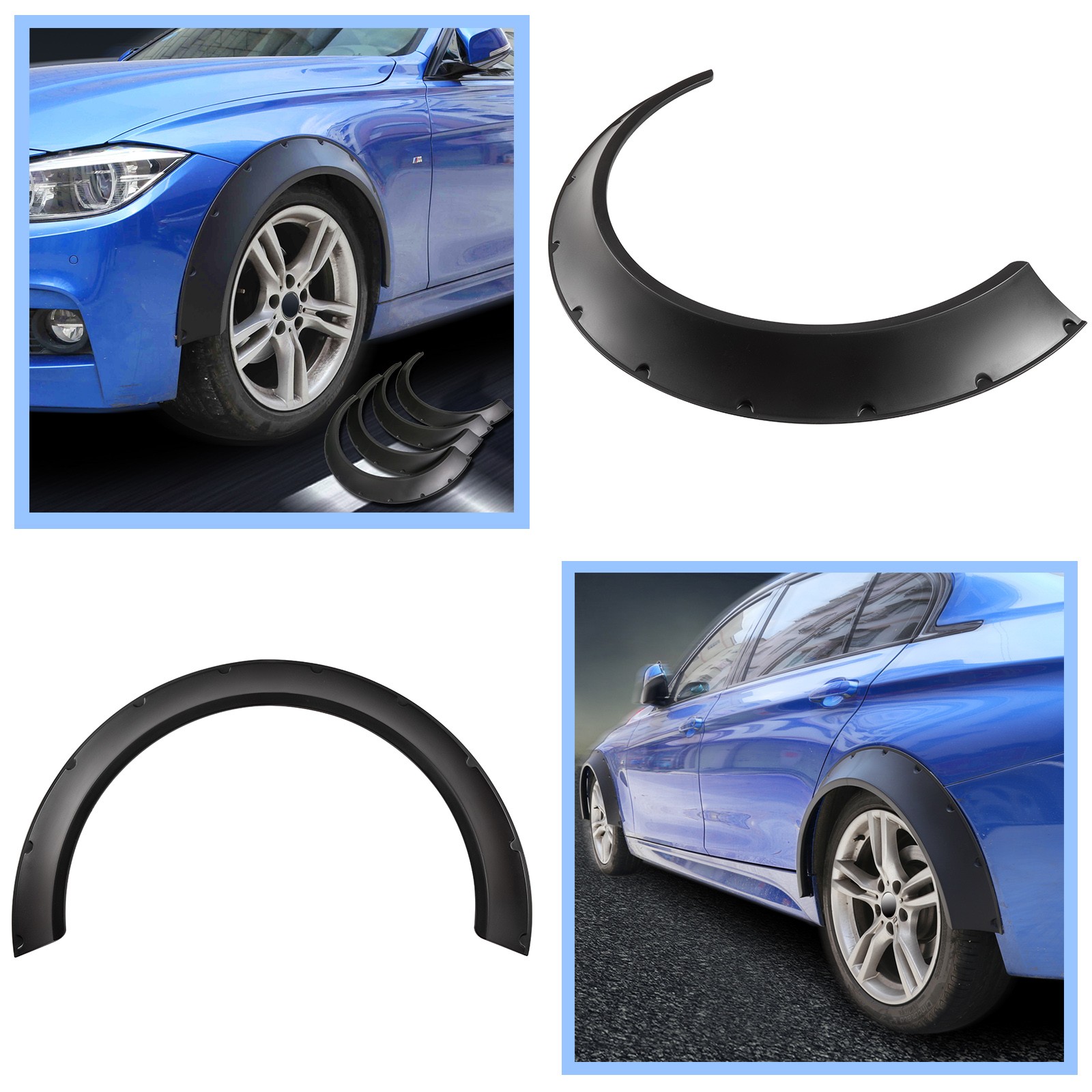 For Toyota Corolla Fender Flares Wide Body Wheel Arches Bomm 4pcs set Black