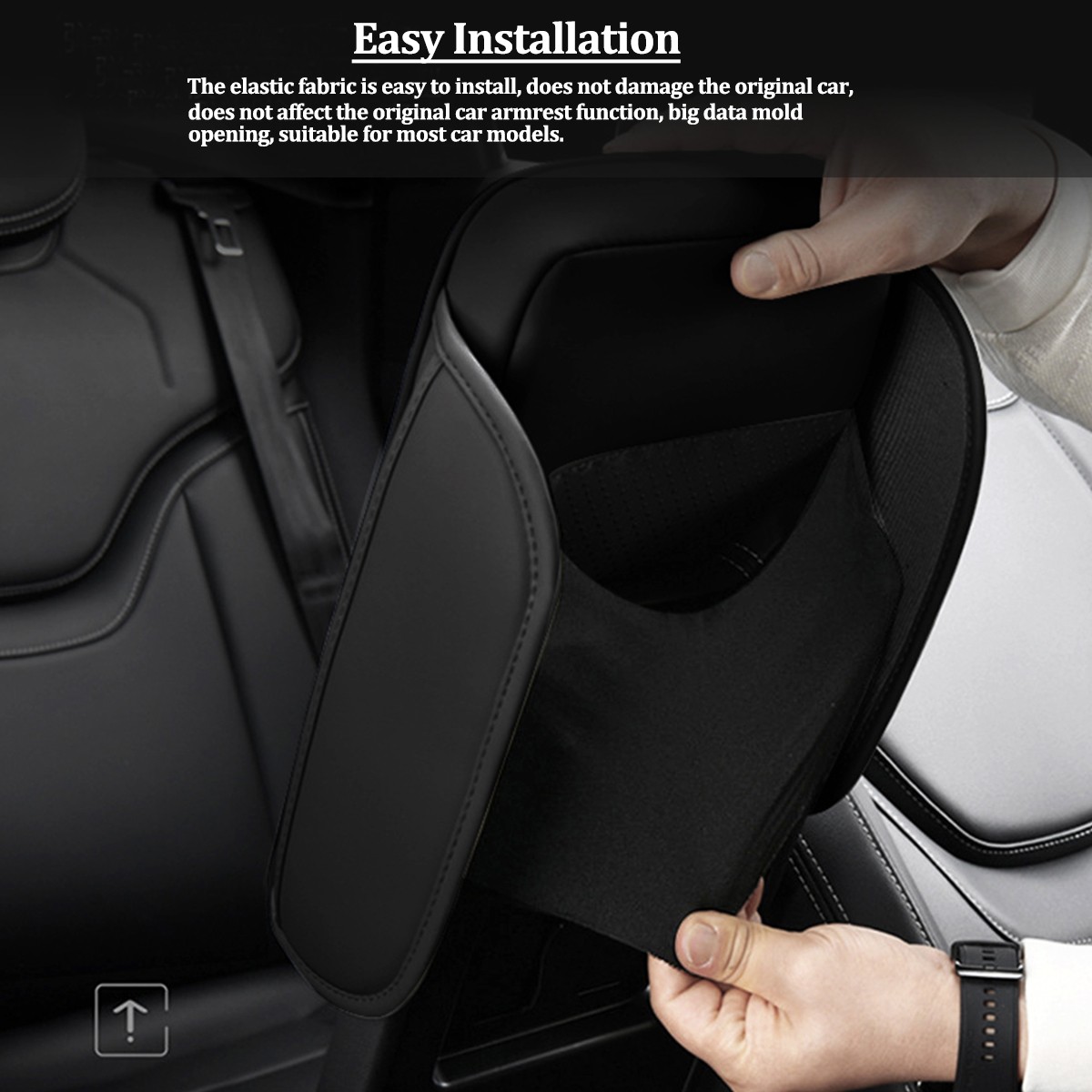Car Armrest Pad Center Console Box Cover Protector Cushion Accessories Leather