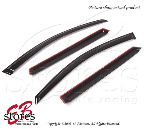 Tape-On Rain Guard Window Visor Dark Grey 4pc For 2005-2008 Jaguar X-Type Wagon