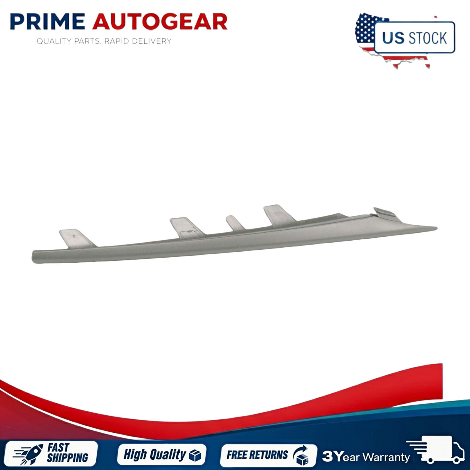 Pair Front Bumper Trim Set Driver and Passenger Side Silver For 2011-2013 BMW X5