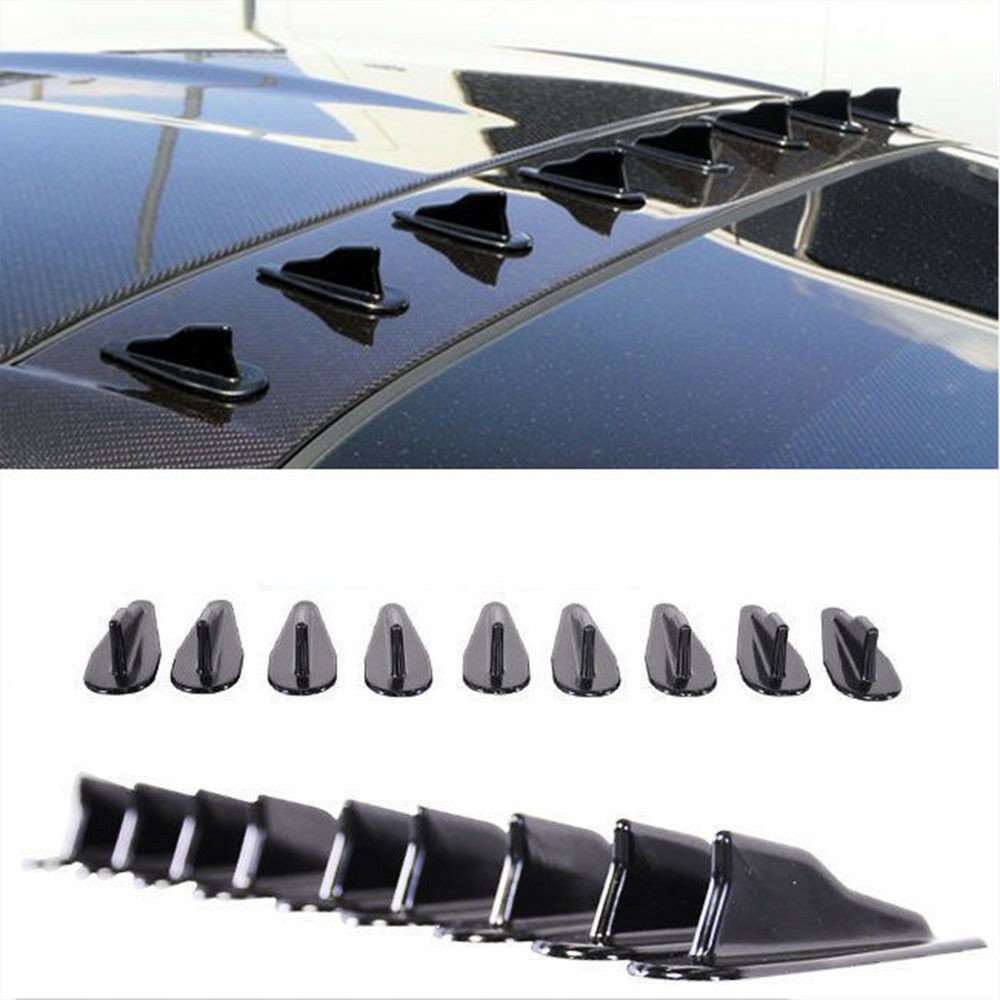 10xUniversal Car Roof Fins Spoiler Wing Carbon Fiber Roof Generator
