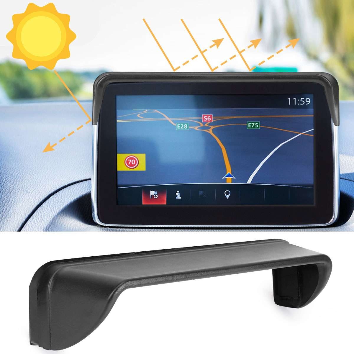 Car GPS Navigation Hood Visor Radio Sun Shade Anti-Glare Cover Accessorie new