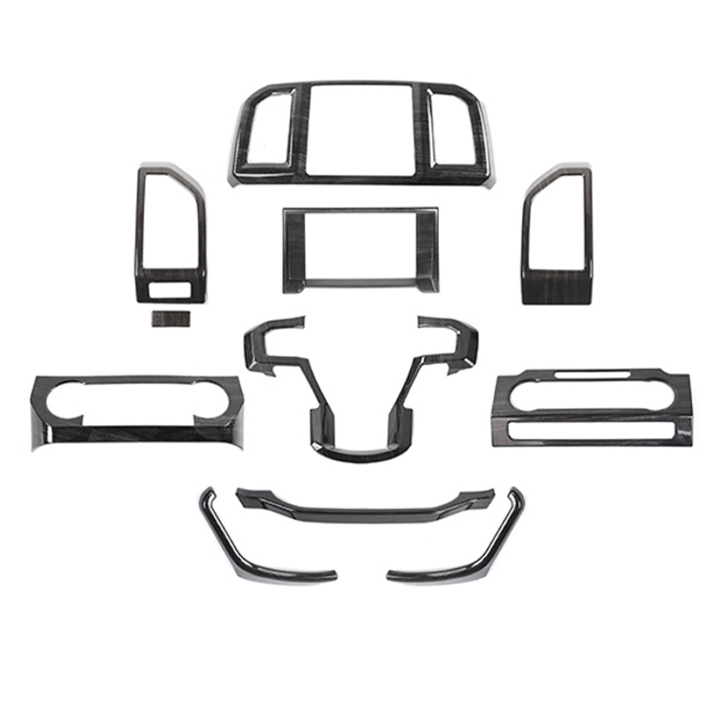Interior Decoration Cover Trim Accessories For Ford F150 2015+ Black Wood Grain