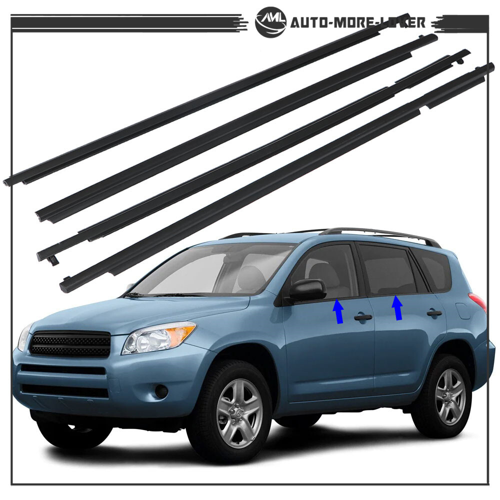 4PCS For Toyota RAV4 2006 2007 2008 Window Weatherstrip Seal Belts Outer