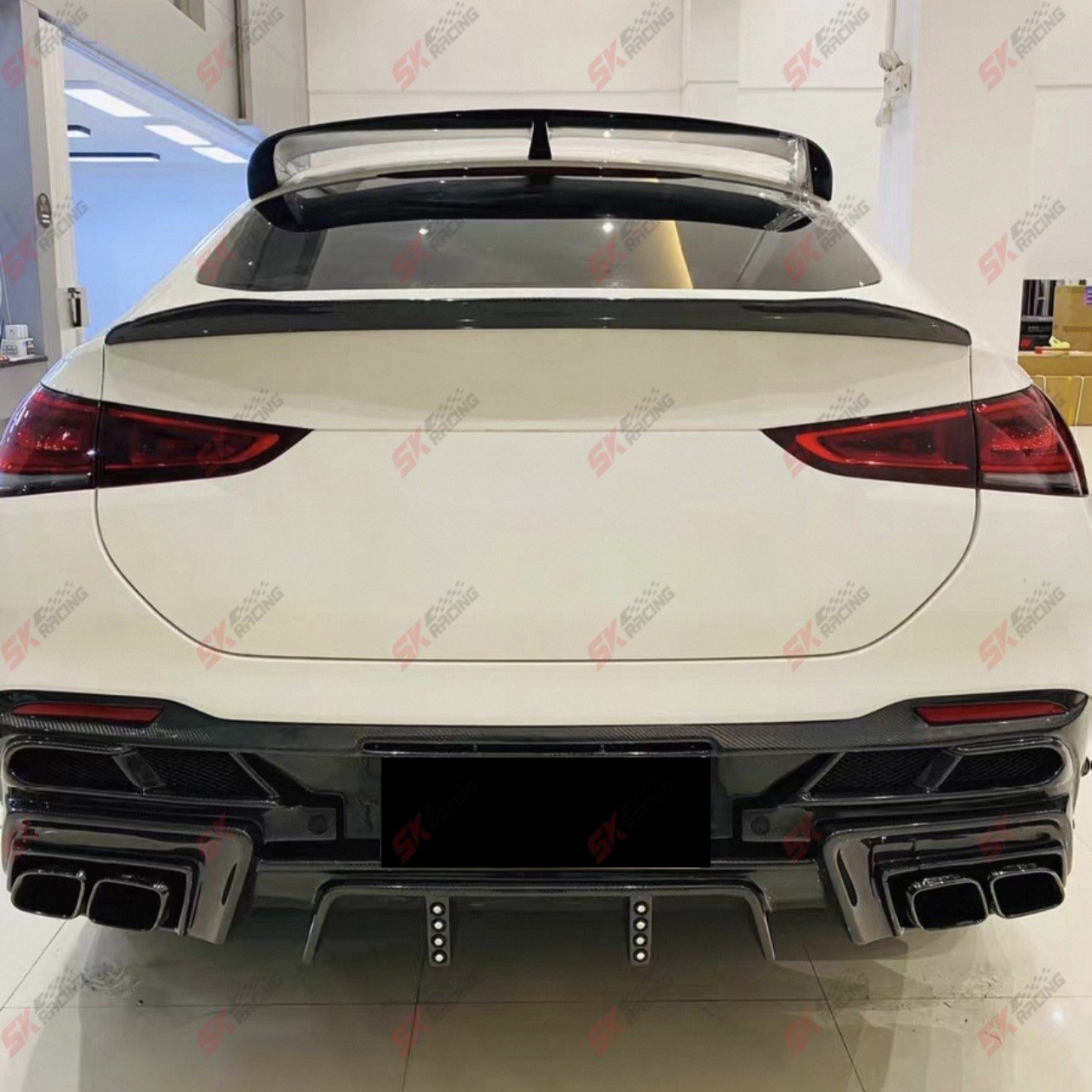 Carbon Rear Upper Spoiler+Middle Wing Kits For Benz GLE53 GLE63 AMG Coupe 21-23