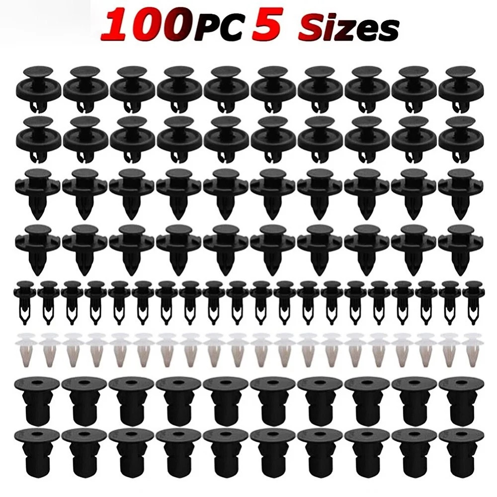 100Pcs Fasteners Trim Panel Clips Bumper Fender Push Pin Rivets For Toyota Kit