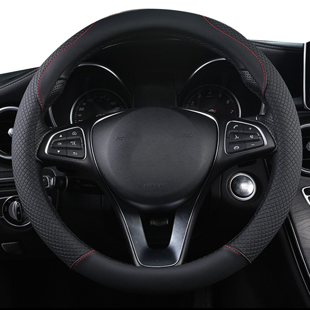 15″ Microfiber Leather Steering Wheel Cover Anti slip Car Accessories for Dodge