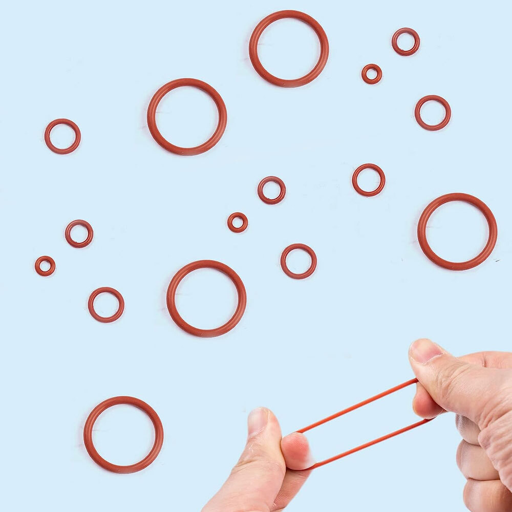 225Pcs Red O-Ring VMQ Seal Sealing O-Ring Washer Rubber O-Rings Assortment Set