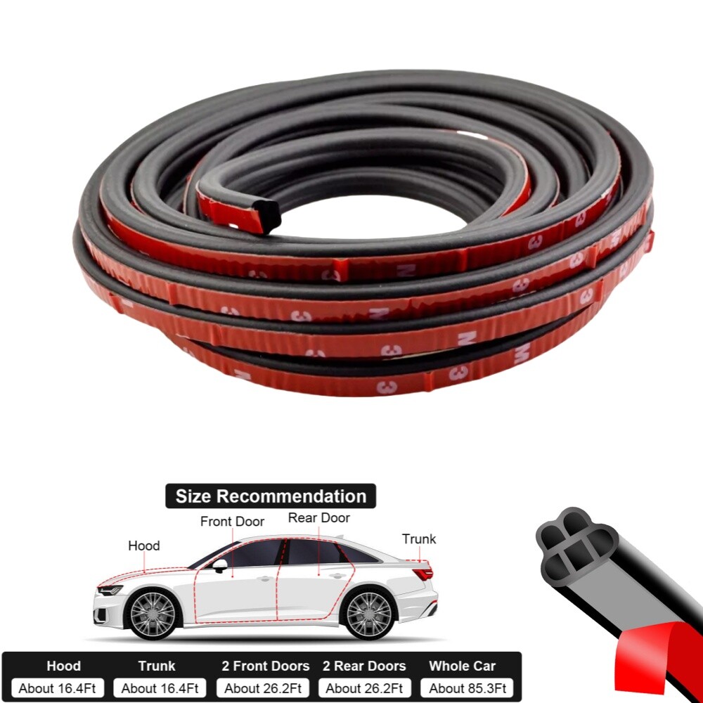 32.8FT Car Door Seal Strip Auto Door Seal Strip Soundproofing Weather Stripping