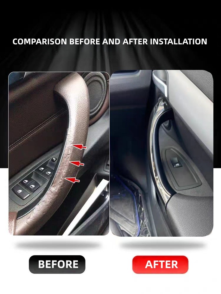 Car Interior Door Handle Trim Accessories Black Fits 2016-2022 BMW X1 X2 F48 F39
