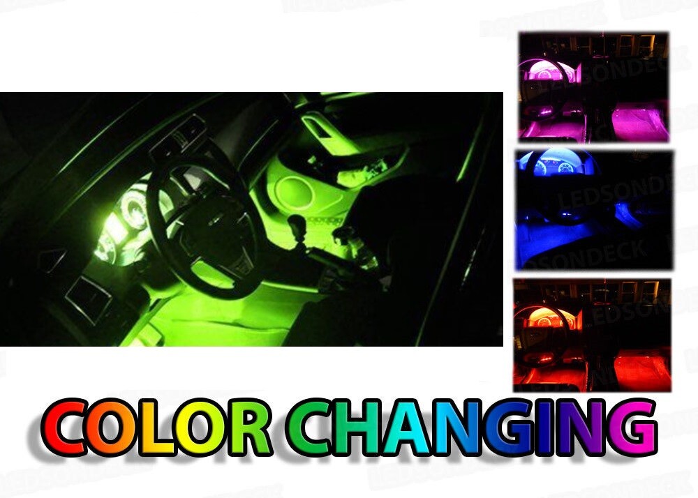 4pc LED Glow Interior car Cars Kit – Radio Dash Footwell SMD Accent Lighting