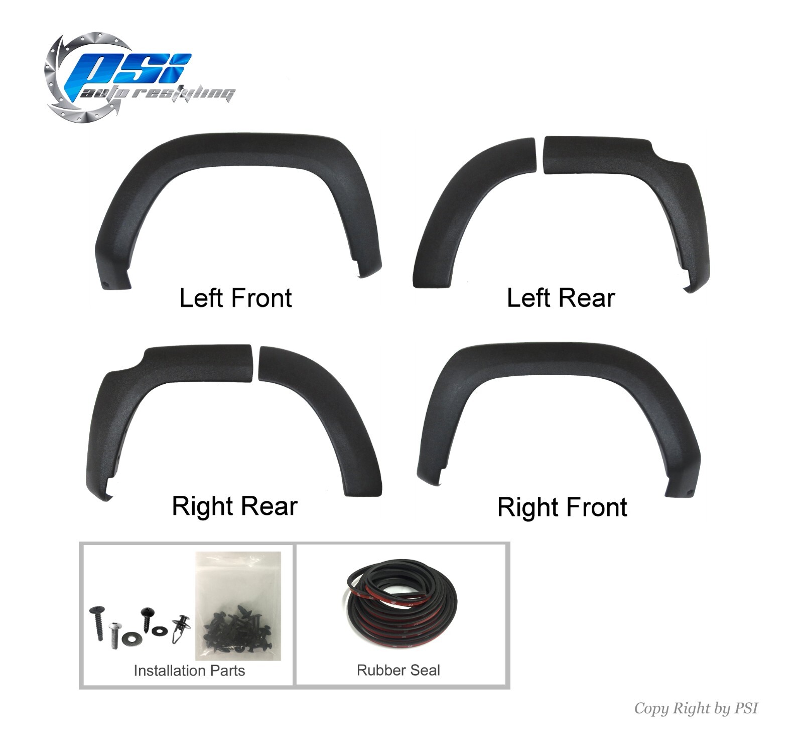 Textured Extension Style Fender Flares Fits Toyota 4Runner 2014-2021 Full Set