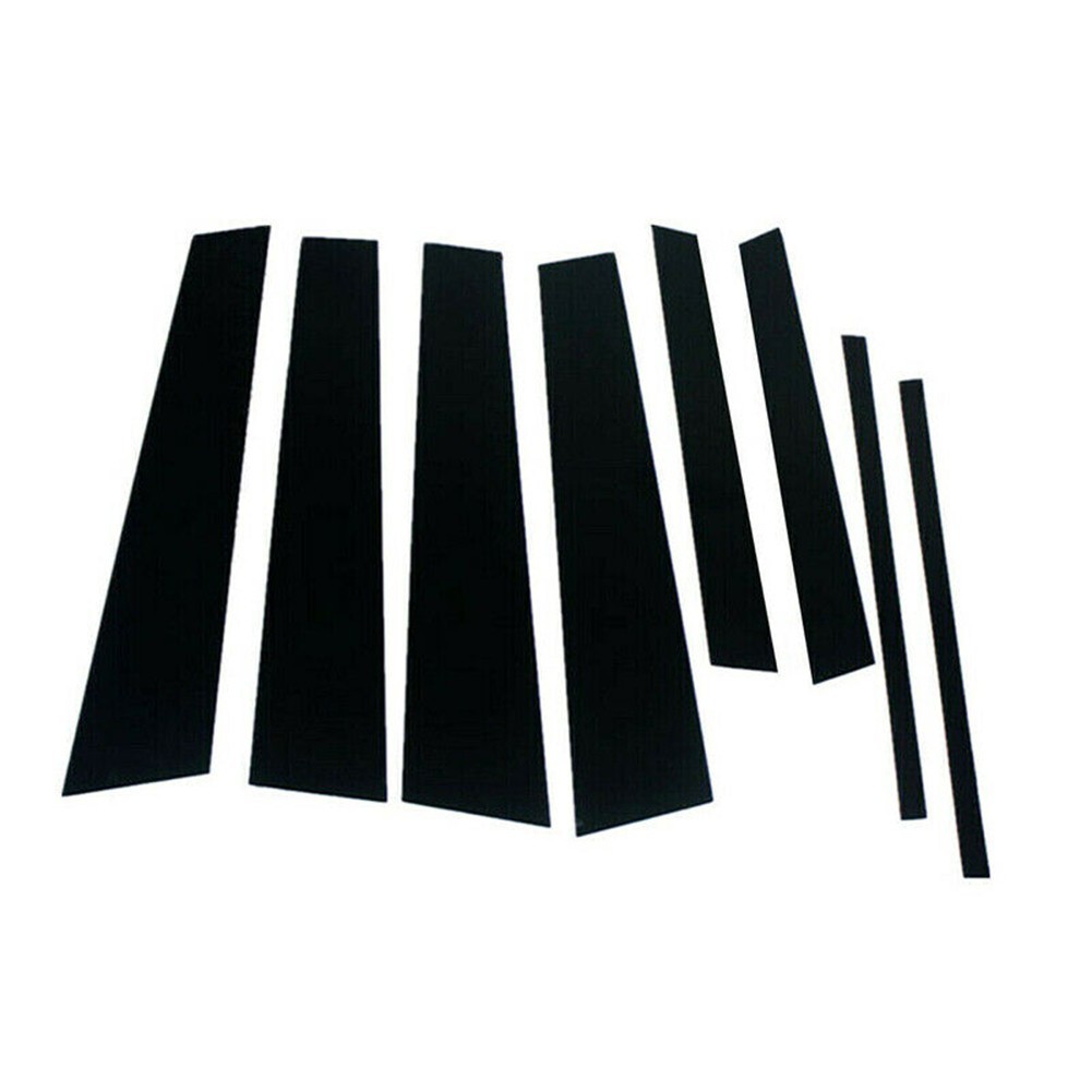 Exterior Trim Windo W Trim 8PCS Direct Replacement Glossy Black Prevent Fading