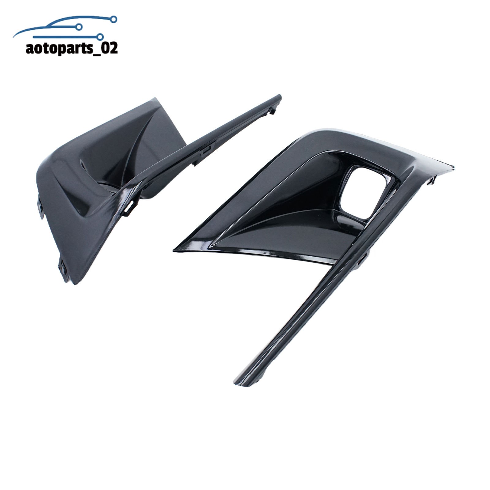 Fog Lamp Light Bezel Cover Gloss Black LH RH For 2022-2024 Honda Civic JDM