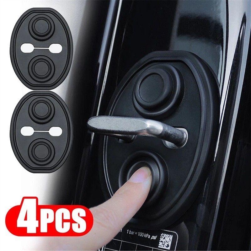 4x Car Door Lock Protective Cover Silicone Shockproof Cushion Trim Accessories