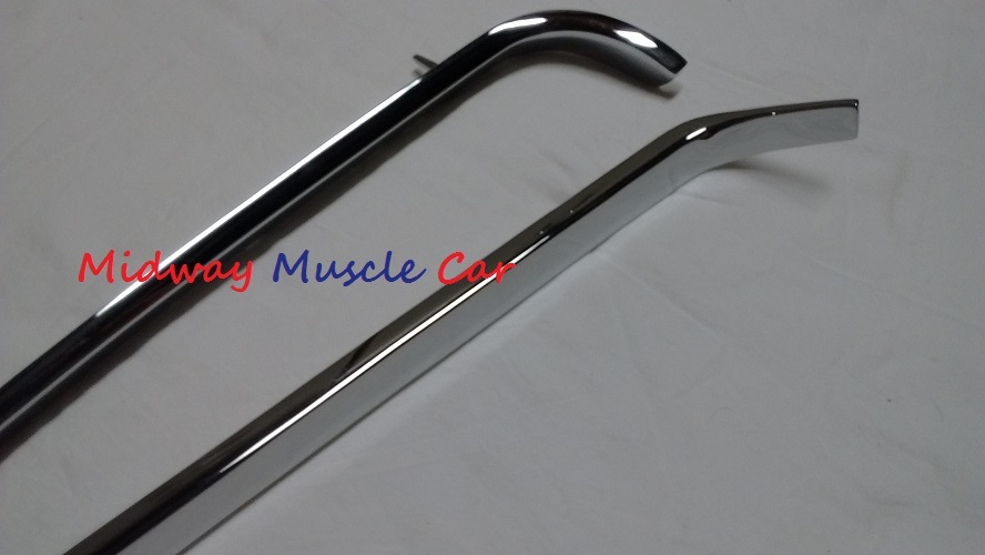 NEW chrome front lower valance panel moldings (pr) 1969 69 Pontiac GTO