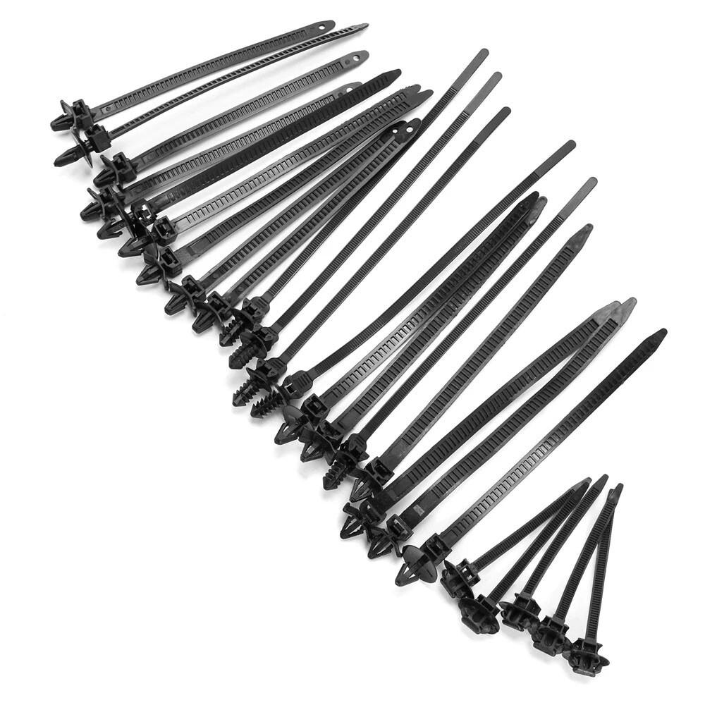 50X Nylon Car Mount Wire Push Mount Cable Zip Ties Fastener Wire Harness Clip