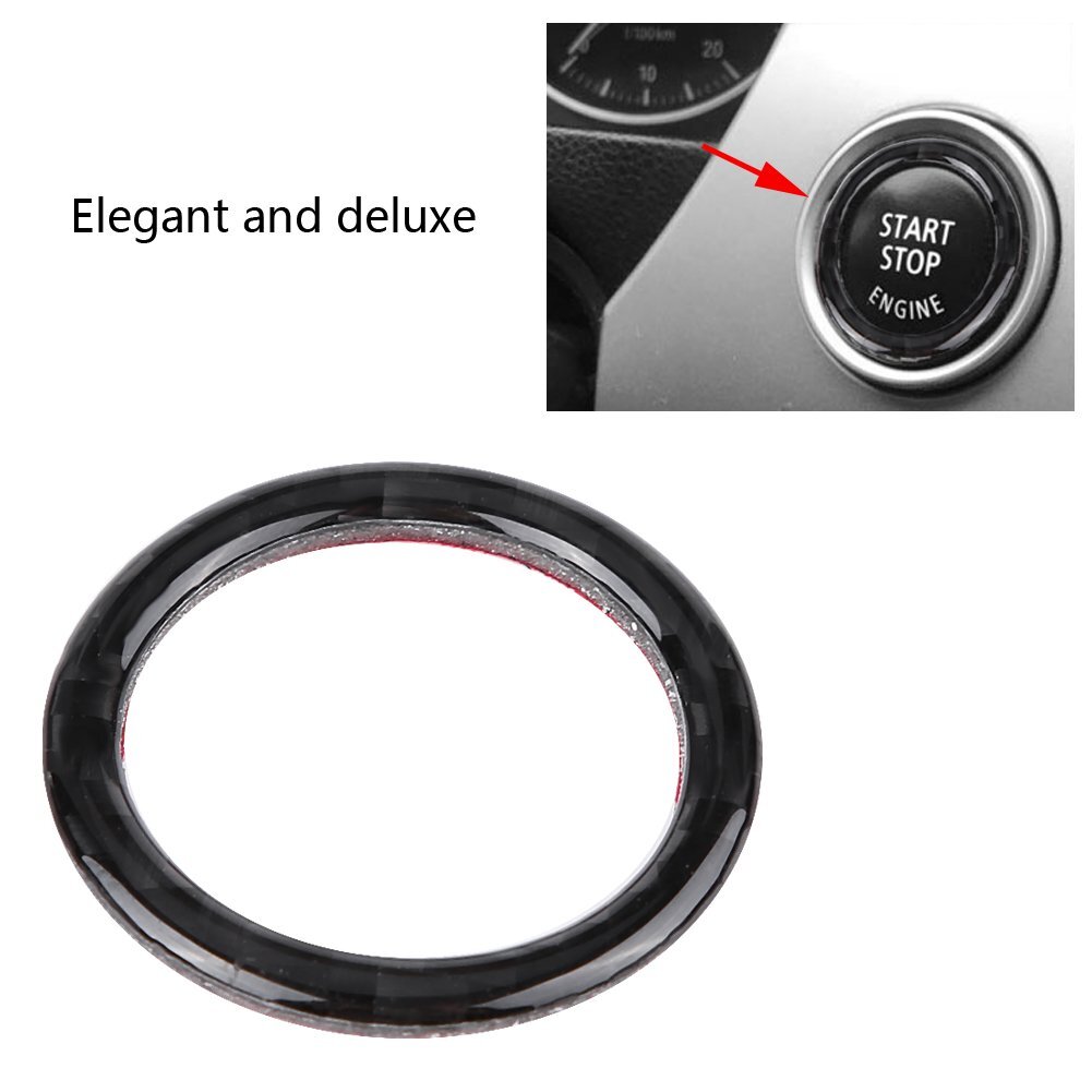 ABS Engine Start Stop Button Ring Trim Carbon Fiber Look For BMW 3 E90 E92 E93