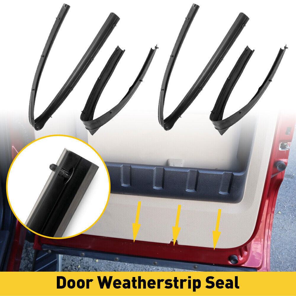 Fit For 99-1 Ford F250 F350 Crew Cab Front & Rear Lower Door Weather Strip Seal