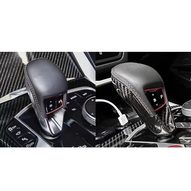 Real Carbon Fiber Gear Shift Knob Cover For BMW M2 M3 M4 G80 G82 F95 F96 F97 F98